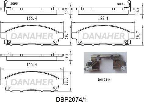 Danaher DBP2074/1 - Гальмівні колодки, дискові гальма autozip.com.ua