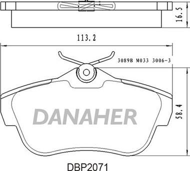 Danaher DBP2071 - Гальмівні колодки, дискові гальма autozip.com.ua