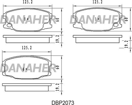 Danaher DBP2073 - Гальмівні колодки, дискові гальма autozip.com.ua