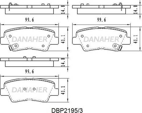 Danaher DBP2195/3 - Гальмівні колодки, дискові гальма autozip.com.ua