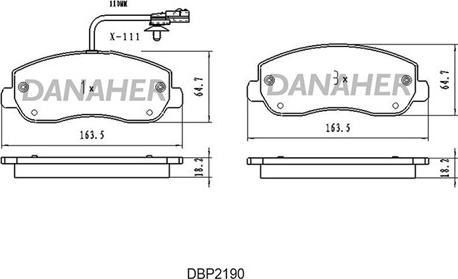 Danaher DBP2190 - Гальмівні колодки, дискові гальма autozip.com.ua