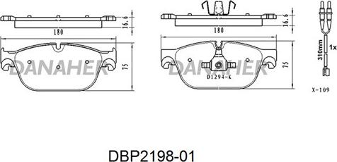 Danaher DBP2198-01 - Гальмівні колодки, дискові гальма autozip.com.ua