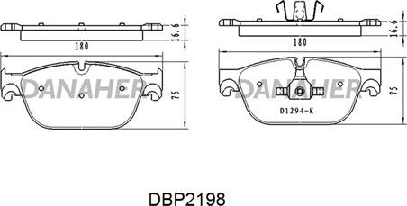 Danaher DBP2198 - Гальмівні колодки, дискові гальма autozip.com.ua