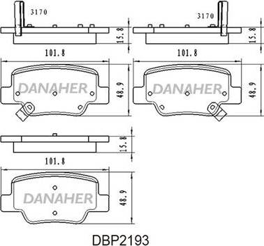 Danaher DBP2193 - Гальмівні колодки, дискові гальма autozip.com.ua