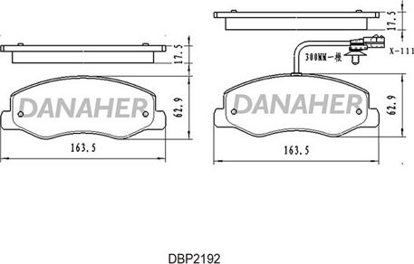 Danaher DBP2192 - Гальмівні колодки, дискові гальма autozip.com.ua