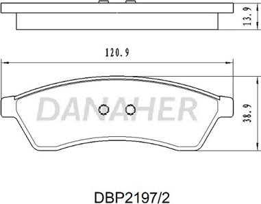 Danaher DBP2197/2 - Гальмівні колодки, дискові гальма autozip.com.ua