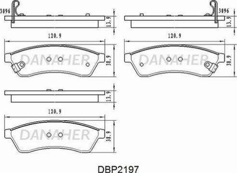 Danaher DBP2197 - Гальмівні колодки, дискові гальма autozip.com.ua