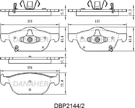 Danaher DBP2144/2 - Гальмівні колодки, дискові гальма autozip.com.ua