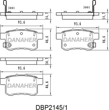 Danaher DBP2145/1 - Гальмівні колодки, дискові гальма autozip.com.ua