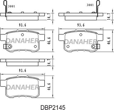 Danaher DBP2145 - Гальмівні колодки, дискові гальма autozip.com.ua