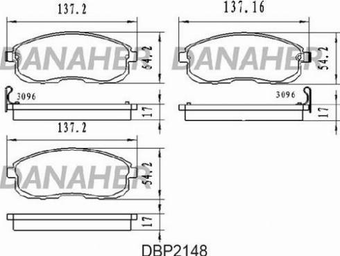 Danaher DBP2148 - Гальмівні колодки, дискові гальма autozip.com.ua
