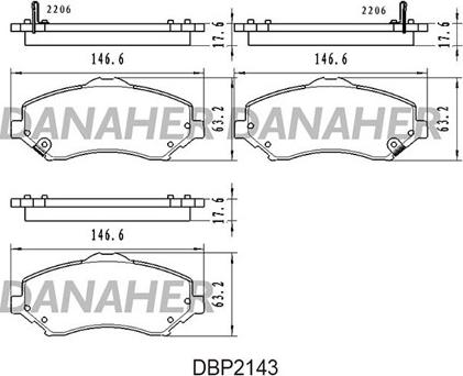 Danaher DBP2143 - Гальмівні колодки, дискові гальма autozip.com.ua