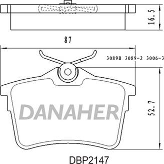 Danaher DBP2147 - Гальмівні колодки, дискові гальма autozip.com.ua