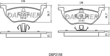 Danaher DBP2158 - Гальмівні колодки, дискові гальма autozip.com.ua