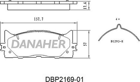 Danaher DBP2169-01 - Гальмівні колодки, дискові гальма autozip.com.ua