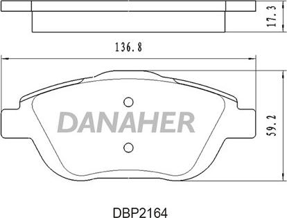 Danaher DBP2164 - Гальмівні колодки, дискові гальма autozip.com.ua