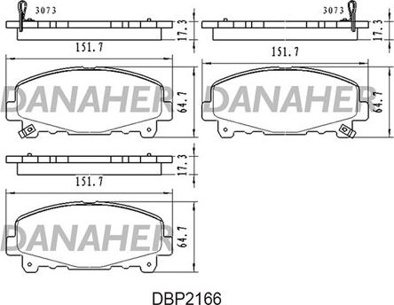 Danaher DBP2166 - Гальмівні колодки, дискові гальма autozip.com.ua