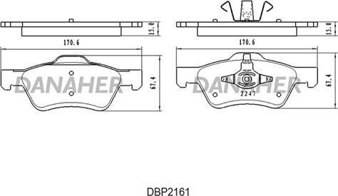 Danaher DBP2161 - Гальмівні колодки, дискові гальма autozip.com.ua