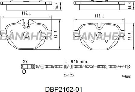 Danaher DBP2162-01 - Гальмівні колодки, дискові гальма autozip.com.ua