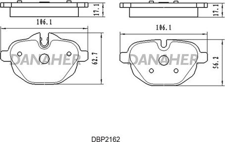 Danaher DBP2162 - Гальмівні колодки, дискові гальма autozip.com.ua