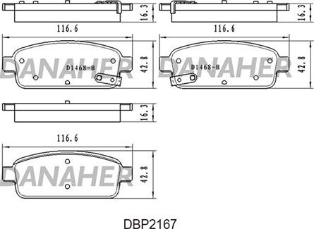 Danaher DBP2167 - Гальмівні колодки, дискові гальма autozip.com.ua