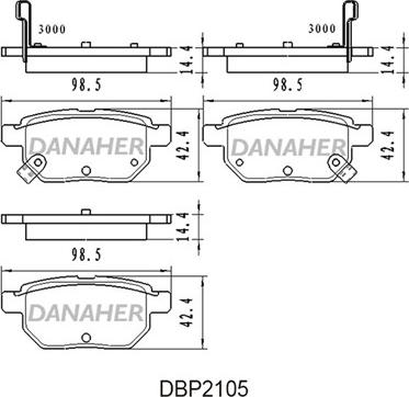 Danaher DBP2105 - Гальмівні колодки, дискові гальма autozip.com.ua