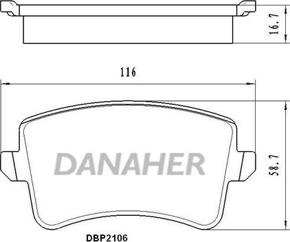 Danaher DBP2106 - Гальмівні колодки, дискові гальма autozip.com.ua