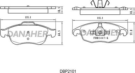Danaher DBP2101 - Гальмівні колодки, дискові гальма autozip.com.ua