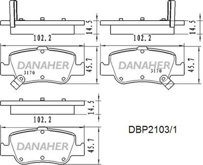 Danaher DBP2103/1 - Гальмівні колодки, дискові гальма autozip.com.ua