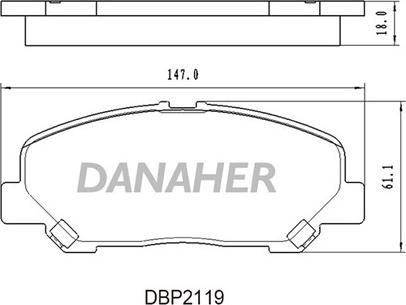Danaher DBP2119 - Гальмівні колодки, дискові гальма autozip.com.ua