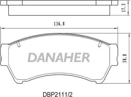Danaher DBP2111/2 - Гальмівні колодки, дискові гальма autozip.com.ua
