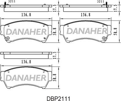 Danaher DBP211/1 - Гальмівні колодки, дискові гальма autozip.com.ua