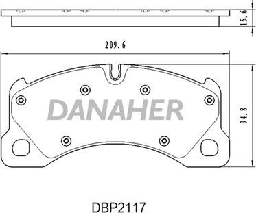 Danaher DBP2117 - Гальмівні колодки, дискові гальма autozip.com.ua