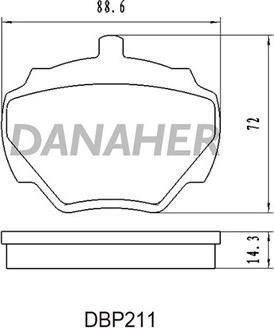 Danaher DBP211 - Гальмівні колодки, дискові гальма autozip.com.ua