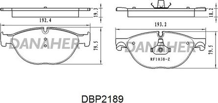 Danaher DBP2189 - Гальмівні колодки, дискові гальма autozip.com.ua