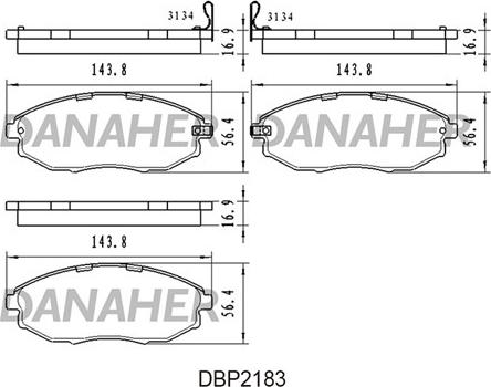 Danaher DBP2183 - Гальмівні колодки, дискові гальма autozip.com.ua