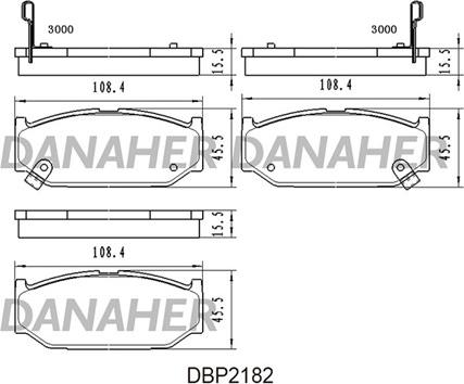 Danaher DBP2182 - Гальмівні колодки, дискові гальма autozip.com.ua