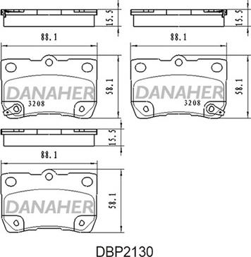 Danaher DBP2130 - Гальмівні колодки, дискові гальма autozip.com.ua