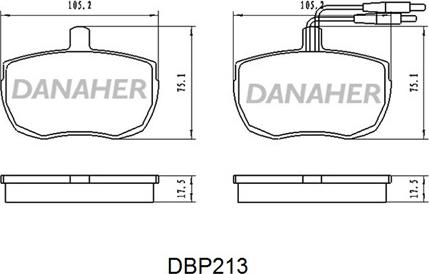 Danaher DBP213 - Гальмівні колодки, дискові гальма autozip.com.ua