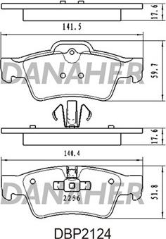 Danaher DBP2124 - Гальмівні колодки, дискові гальма autozip.com.ua