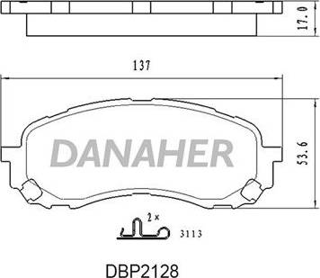 Danaher DBP2128 - Гальмівні колодки, дискові гальма autozip.com.ua