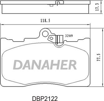 Danaher DBP2122 - Гальмівні колодки, дискові гальма autozip.com.ua