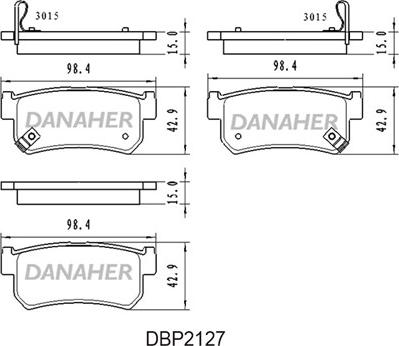 Danaher DBP2127 - Гальмівні колодки, дискові гальма autozip.com.ua