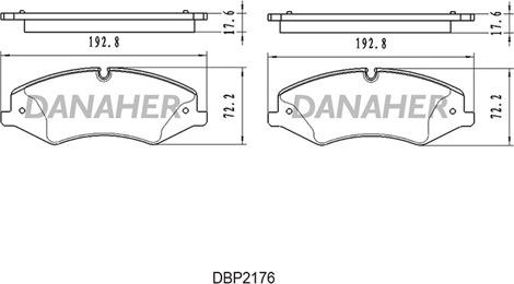 Danaher DBP2176 - Гальмівні колодки, дискові гальма autozip.com.ua