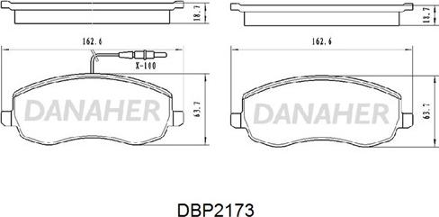 Danaher DBP2173 - Гальмівні колодки, дискові гальма autozip.com.ua