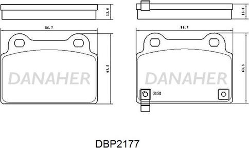 Danaher DBP2177 - Гальмівні колодки, дискові гальма autozip.com.ua