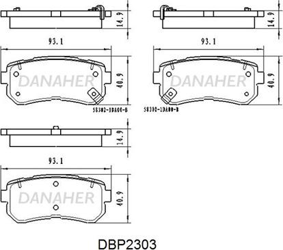 Danaher DBP2303 - Гальмівні колодки, дискові гальма autozip.com.ua