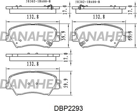 Danaher DBP2293 - Гальмівні колодки, дискові гальма autozip.com.ua