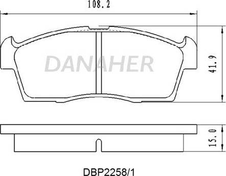 Danaher DBP2258/1 - Гальмівні колодки, дискові гальма autozip.com.ua