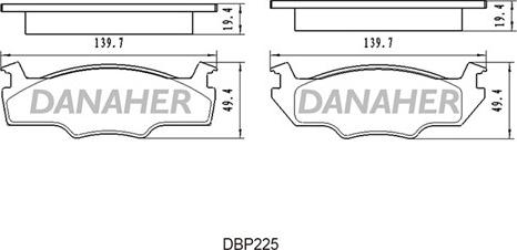 Danaher DBP225 - Гальмівні колодки, дискові гальма autozip.com.ua